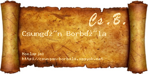Csungán Borbála névjegykártya
